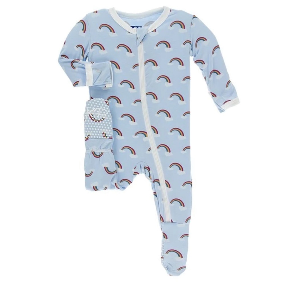Kickee Pants Footie Pajamas with Zipper Pond Rainbow 18-24 months